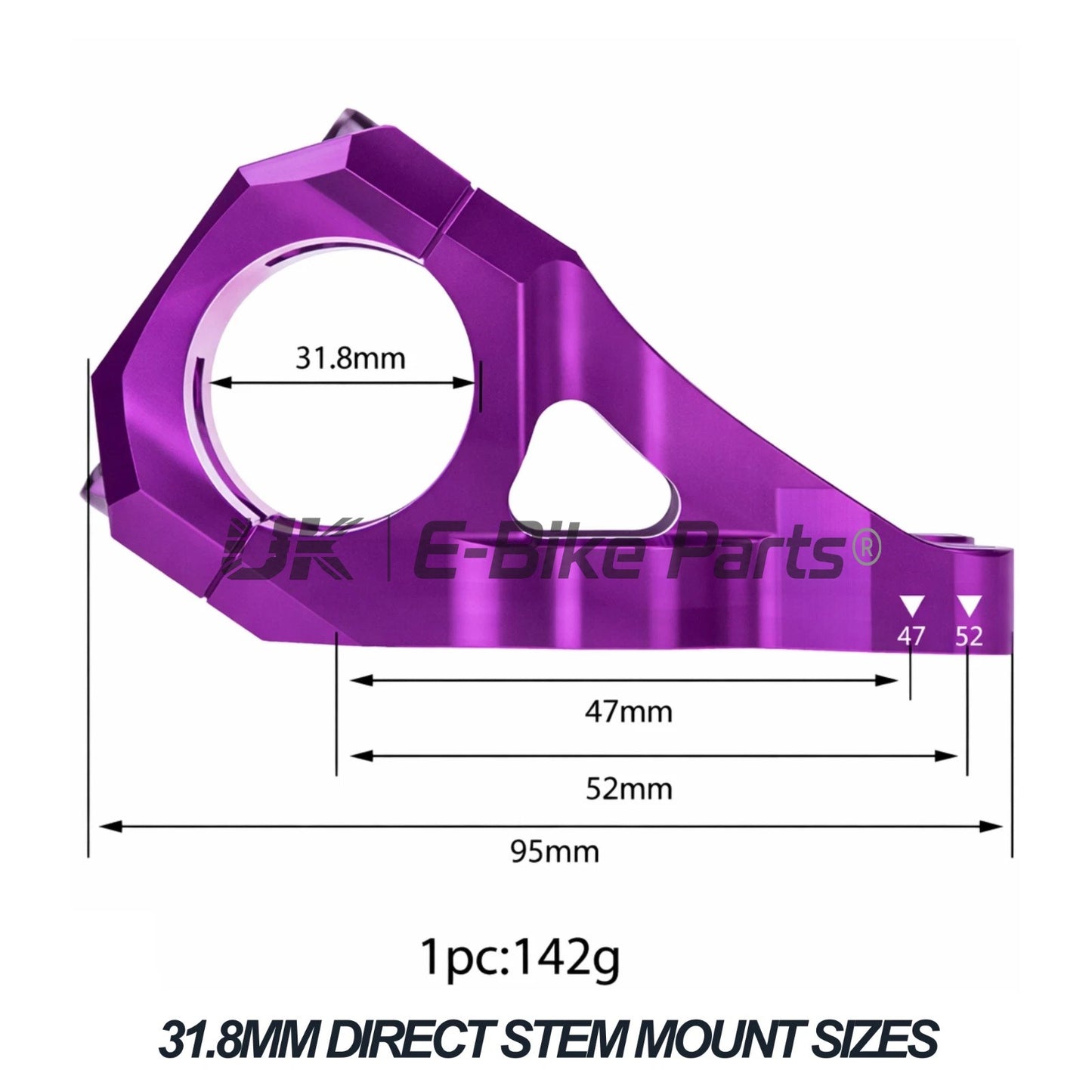 Direct Mount Stem CNC Alloy 31.8mm Anodized Purple MTB Downhill BMX Bike Stem