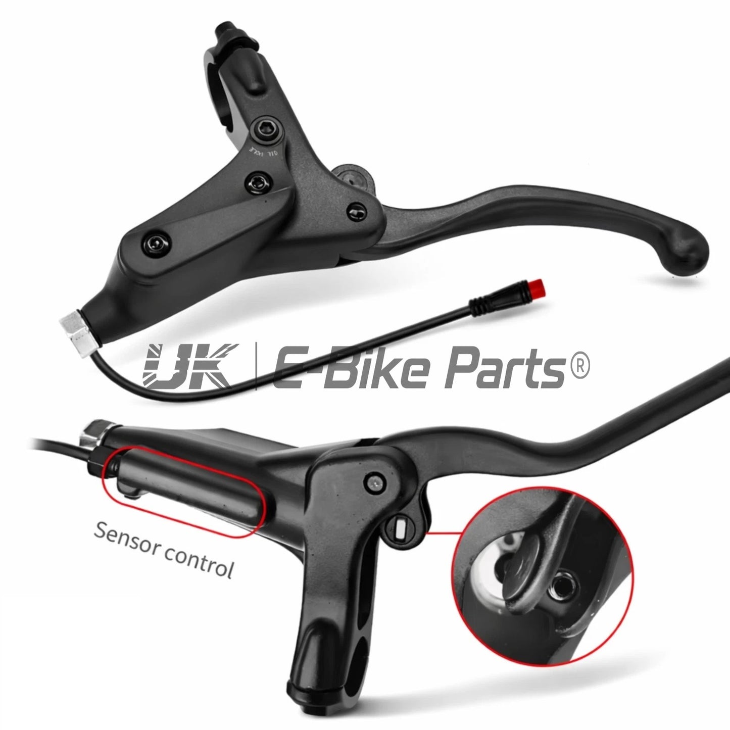 ZOOM 893E 4 Piston Hydraulic Brake Set Pre-Bled Left Right E-Bike + Sensors Black\Red & Black on Black
