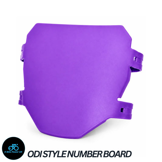 ODI Style Purple Number Board MTB EBike Surron Talaria KKE Fox 35 40 Universal