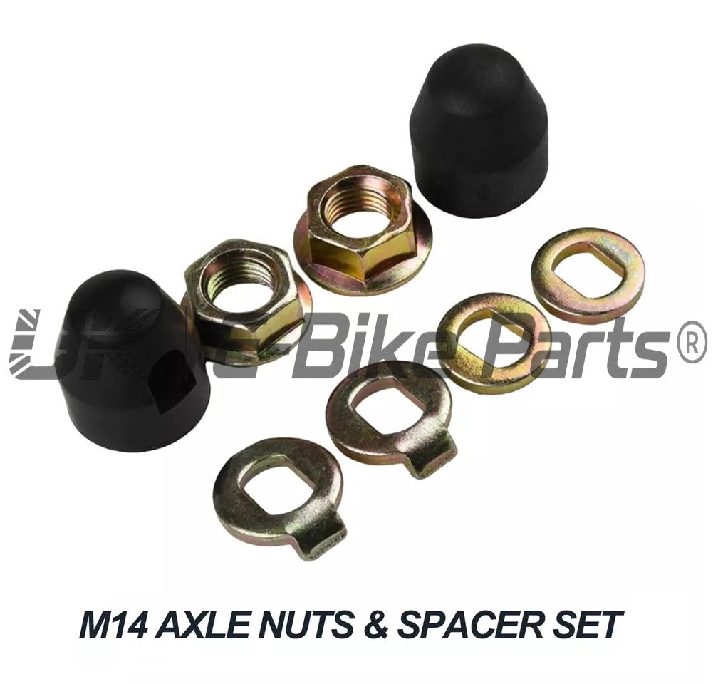E Bike Hub Motor Axle M14 Lock Flange Nut Washer Spacer Nut Cover Hall Kits Set